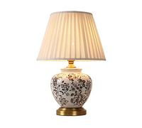 QYYZTQY Bed Lamp Nordic Luxury Ceramic Table Lamp Bedroom Bedside Lamp Study Living Room Office Retro Decorative Table Lamp Living Room Lamp(A)