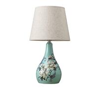 QYYZTQY Bed Lamp Table Lamp for Bedsides Nightstand Lamp Living Room Warm Light Chinese Ceramic Bedroom Table Desk Lamp, Green Desk Light Living Room Lamp(A)