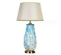 QYYZTQY Bedside Lamp American Style Ceramic Table Lamp Large Table LampMinimalism Bedroom Living Room with Fabric Shade E27*1 for Hotel Café Decorative 40 * 73cm