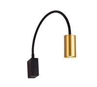 QYYZTQY Bedside Reading Wall Light LED Wall, Black Finished Metal Gooseneck Flush Mount Wall Lamp, Interior Wall Lights for Bedroom Living Room, Geometric Wall Lamp