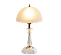 QYYZTQY Bedside Table Lamp Bedside Lamp Crystal Lamp Body Glass Lampshade Table Lamp Button Desk Lamp E27 Metal Base Nightstand Lamp for Bedroom(A)