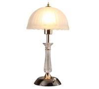 QYYZTQY Bedside Table Lamp Bedside Lamp Crystal Lamp Body Glass Lampshade Table Lamp Button Desk Lamp E27 Metal Base Nightstand Lamp for Bedroom(A)