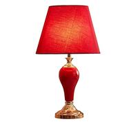 QYYZTQY Bedside Table Lamp Bedside Table Lamp Minimalist Pure Red Fabric Shade Nightstand Lamp Bedroom Living Room Wedding Room Desk Lamp Nightstand Lamp for Bedroom
