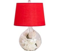 QYYZTQY Bedside Table Lamp Creative Glass Bedside Lamp Fabric Lampshade Nightstand Lamp Linen Fabric Desk Light E27 Desk Lamp Nightstand Lamp for Bedroom(White,Push Button Switch)