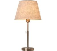 QYYZTQY Bedside Table Lamp Creative Metal Desk Lamp Bedside Lamp with Fabric Shade Illumination Nightstand Lamp Eye Protection Nightstand Lamp for Bedroom(Hand Pull Switch)