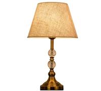 QYYZTQY Bedside Table Lamp Crystal Table Lamp Metal Base Desk Lamp E27 Desk Light Fabric Led Nightstand Lamp Nightstand Lamp for Bedroom(B,Dimmer Switch)