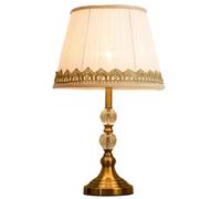 QYYZTQY Bedside Table Lamp Crystal Table Lamp Metal Base Desk Lamp E27 Desk Light Fabric Led Nightstand Lamp Nightstand Lamp for Bedroom(B,Dimmer Switch)
