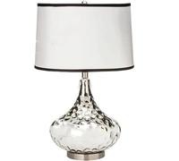 QYYZTQY Bedside Table Lamp Glass Lamp Body Table Lamp Nightstand Lamp Button Desk Lamp with Fabric Shade Nightstand Lamp for Bedroom(B)