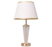 QYYZTQY Bedside Table Lamp Glass Table Lamp Button Control Bedside Lamp with Fabric Shade Nightstand Lamp Metal Base Nightstand Lamp for Bedroom
