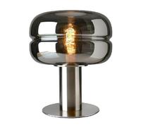 QYYZTQY Bedside Table Lamp Gray Glass Desk Light Mushroom Lamp Night Stand Lights Small Desktop Nightstand Lamps Accent Lighting for Living Room Bedroom Office Decoration