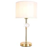 QYYZTQY Bedside Table Lamp Metal Bedside Lamp Desk Lamp with Fabric Lampshade Desk Light Glass Nightstand Lamp Nightstand Lamp for Bedroom(Button Switch)