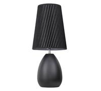 QYYZTQY Bedside Table Lamp Metal Desk Lamp with Fabric Lampshade Bedside Lamp Nightstand Lamp Eye Protection Nightstand Lamp for Bedroom(Black,Button Switch)