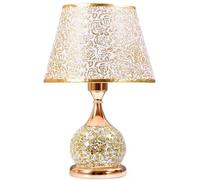 QYYZTQY Bedside Table Lamp Metal Table Lamp Delicate Pattern Lampshade Bedside Lamp Romantic Retro Nightstand Lamp Decorative Lamps Nightstand Lamp for Bedroom(A)
