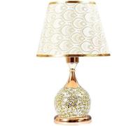 QYYZTQY Bedside Table Lamp Metal Table Lamp Delicate Pattern Lampshade Bedside Lamp Romantic Retro Nightstand Lamp Decorative Lamps Nightstand Lamp for Bedroom(A)