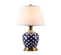 QYYZTQY Bedside Table Lamp New Chinese Style Ceramic Table Lamp Bedroom Bedside Lamp, Used for Living Room Study Office Decoration Table Lamps Bedside Lamps