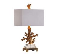 QYYZTQY Bedside Table Lamp Square Bedside Table Lamp European Coral Crystal Decorative Bedroom Light Fabric Lampshade Bedside Desk Lamp Living Room Nightstand Lamp for Bedroom(Black,Dimming Switch)