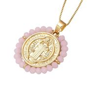 QYYZTQY Benedict Necklace For Women and Men, Multicolor Beads Saint Benedict Necklaces, Benedict Medals, Medalla De San Benito, San Benito Medalla, Saint Benedict Medal