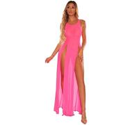 QYYZTQY Bikini Cover Up Beachwear Sleeveless Swimwear Bathing Suit Coverup Side Slits Crochet Beach Dress Long Kimonos Robe