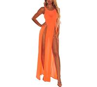 QYYZTQY Bikini Cover Up Beachwear Sleeveless Swimwear Bathing Suit Coverup Side Slits Crochet Beach Dress Long Kimonos Robe