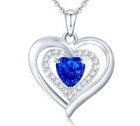 QYYZTQY Birthstone s Forever Love Heart with Birthstones. Silver Women as Anniversary/Birthday Gift Mom, Wife, Girlfriend or Loved Ones, Jewelry for Girls