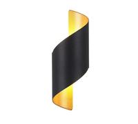 QYYZTQY Black and Gold Wall Lamp, Aluminum Wall ,S-Shaped Waterproofr LED Wall Lights with Three-Color Dimmable for Living Room, Bedside, Hallway, Hotel Room,Aisle
