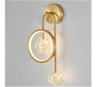QYYZTQY Black Mid Century Globe Clear Glass All Bronze Mounted Lamp for Living Room Hallway Bedroom LED Wall Light(Gold)