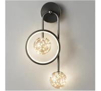 QYYZTQY Black Mid Century Globe Clear Glass All Bronze Mounted Lamp for Living Room Hallway Bedroom LED Wall Light(Black)