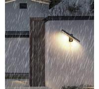 QYYZTQY Black Outside Lamp with Motion Sensor IP65 Waterproof Wall ° Rotatable Aluminium Minimalist Rectangular for Garden Terrace Corridor (30cm,Warm Light)