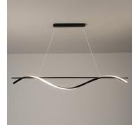 QYYZTQY Black Pendant Light Linear LED Chandelier Ceiling Lighting Fixture 3 Color Mode Dining Table Lamp Wave Hanging Lights for Kitchen Island Restaurant Office Chandeliers