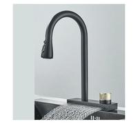 QYYZTQY Black Pull out Kitchen Sink Faucet 3 Way Flexible Spout Mixer Easy Water Control Stylish Perfect for Home and Commercial Use