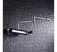 QYYZTQY Black Wall Mount faucets, 2-Mode Folding Copper, for Kitchen Laundry Sink, rotatable Hot and Cold, Commercial(Chromeb)