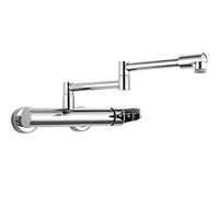 QYYZTQY Black Wall Mount faucets, 2-Mode Folding Copper, for Kitchen Laundry Sink, rotatable Hot and Cold, Commercial(ChromeA)