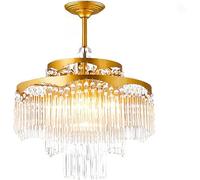 QYYZTQY Boutique Decoration Round Crystal Chandelier,Luxury Living Room Pendant with Clear Crystal Lamp Shade Ceiling Lights,Indoor