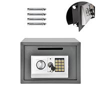 QYYZTQY Box,Drop Box Safebox for Home, Electronic Security Safe with Digital Keypad and Emergency Overide Key/Gray/16L