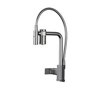 QYYZTQY Brass Pull-out with Water Filter Hot Cold Mixer Tap 1PC Purifying Faucet for Home Kitchen - Stylish Gray Finish Easy Installat