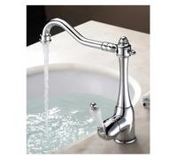 QYYZTQY Brass Rose Gold Kitchen Faucet Swivel Single Sink Mixer with Ceramic Handle Hot & Cold Water Tap Chrome Finish for Stylish Kitchens