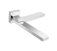 QYYZTQY Brass Tub Spout 180° Rotatable Square Wall-Mounted Bathtub Faucet with Shower System Non-Diverter G1/2 Connect Chrome Finish for Bathrooms