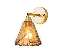 QYYZTQY Brass Wall Lighting, Minimalist Wall Lights Tea Color Glass Lampshade, Up and Down ° Adjustment Wall Light Fixtures for Home Decor Bathroom Bedroom Hallway Bar,A (Color : C)