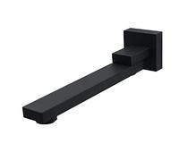 QYYZTQY Brass Wall-Mounted Tub Spout 180° Rotating Square Bathtub Faucet Non-Diverter Shower System G1/2 Connect Black Finish Folding