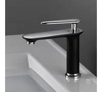 QYYZTQY Brushed Gold Full Copper Hot and Cold Water Faucet Household Toilet Wash Basin Nordic Gold Basin Faucet, Black and Silver Dwarf
