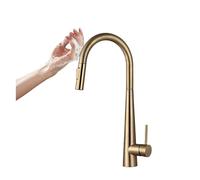 QYYZTQY Brushed Gold Pull-out Sensor Faucet Smart Touch Control Hot & Cold Mixing Kitchen Sink Tap Easy Installat