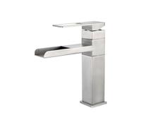 QYYZTQY Brushed Stainless Steel Basin Mixer Tap Waterfall Single Lever Faucet Sink - Stylish Bathroom Taps for Elegant Decor