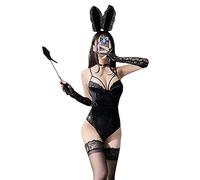 QYYZTQY Bunny Outfit for Women Lingerie Costume Cosplay Maid Bunny Girl Naughty Underwear Cute Velvet Outfits Anime Bodysuit Babydoll Roleplay Ears Bra Tail Christmas Set Black