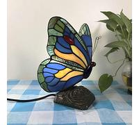 QYYZTQY Butterfly Night Light Bedside Table Lamp, Style Stained Glass Accent Desk Lamp,Nightstand Reading Lamp for Nursery Bedroom Living Warm as Ever