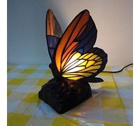 QYYZTQY Butterfly Night Light Bedside Table Lamp, Style Stained Glass Accent Desk Lamp,Nightstand Reading Lamp for Nursery Bedroom Living Warm as Ever