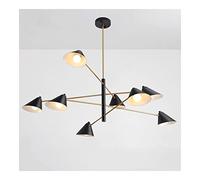 QYYZTQY Ceiling Light Industrial Pendant Light Post Metal Chandelier Lighting, Mid-Century Branch Pipe Pendant Lighting,Black Cone Shade Ceiling Suspension Lamp Fixture for Dining Room Living Bedroom