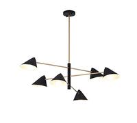 QYYZTQY Ceiling Light Industrial Pendant Light Post Metal Chandelier Lighting, Mid-Century Branch Pipe Pendant Lighting,Black Cone Shade Ceiling Suspension Lamp Fixture for Dining Room Living Bedroom