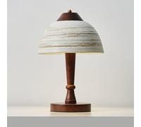 QYYZTQY Ceramic Bedside End Table Light Dome Nightstand Desk Lamp Nordic Wood Column Table Lamp Mushroom Table Lights for Living Room Bedroom Home Decor Desktop Lamps Accent Lighting