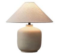 QYYZTQY Ceramic Pot Table Lamp Black Farmhouse Rustic Table Lamp White Mid Century Bedside End Lamp Retro Porcelain Jar Nightstand Lamp for Bedroom Desk Living Room Home Office