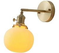 QYYZTQY Ceramic Wall, Indoor Adjustable Wall Lamp, Japanese Brass Brushed Lighting Fixtures, E27 Wall Light for Living Room Bedroom Bedside Reading (Size : C) (Size : E)